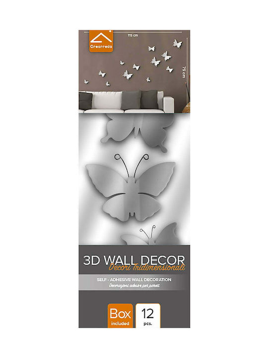 Διακοσμητικό Αυτοκόλλητο Τοίχου Butterflies 3D 8τμχ Ango