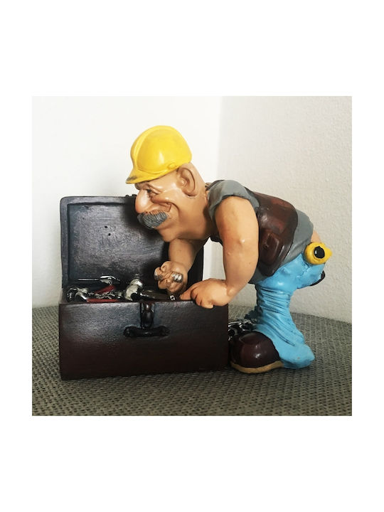 SP Souliotis Decorative Statuette Made of Plastic Worker Toolbox 14x9x8cm