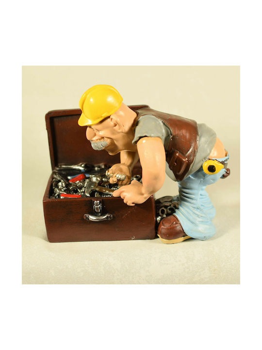 SP Souliotis Decorative Statuette Made of Plastic Worker Toolbox 14x9x8cm