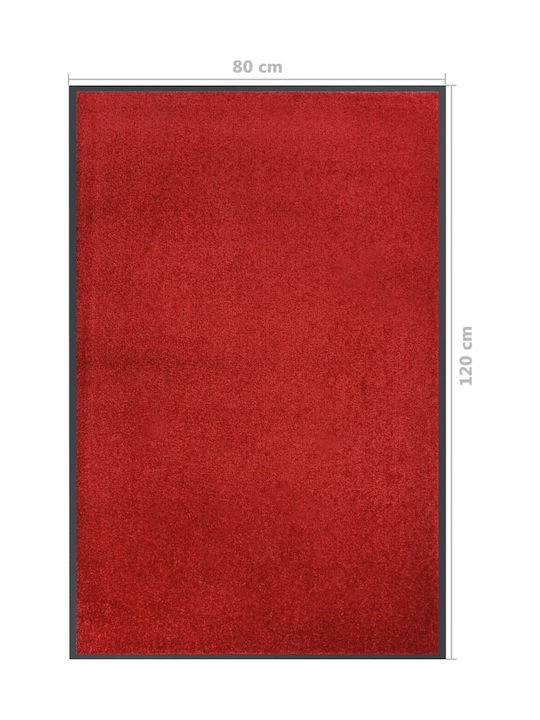 vidaXL Entrance Mat Carpet with Anti-slip Backing Red 80x120cm