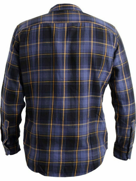 Sunset 1 Pocket Long-sleeved Cotton Shirt Checked Purple