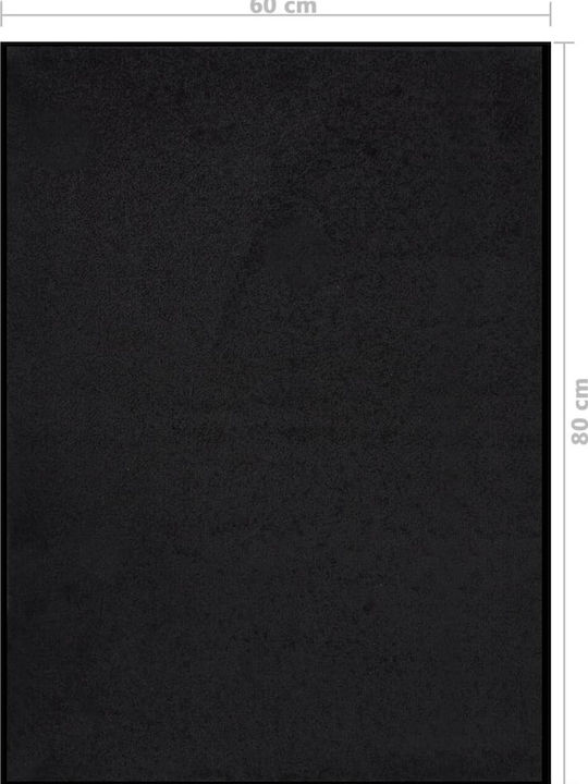 vidaXL Entrance Mat Carpet with Anti-slip Backing Black 60x80cm