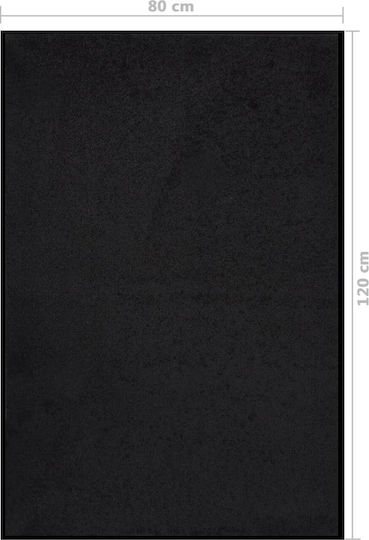 vidaXL Entrance Mat Carpet with Anti-slip Backing Black 80x120cm