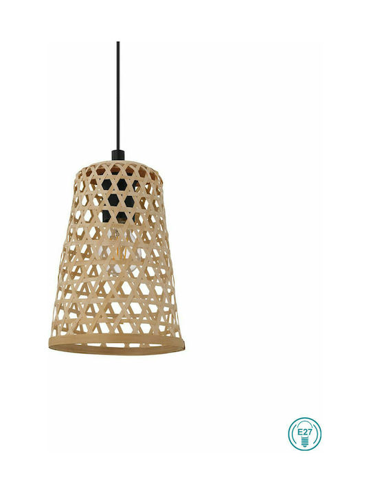 Eglo Claverdon Pendant Light Brown with Rope for Socket E27 18x110x110cm