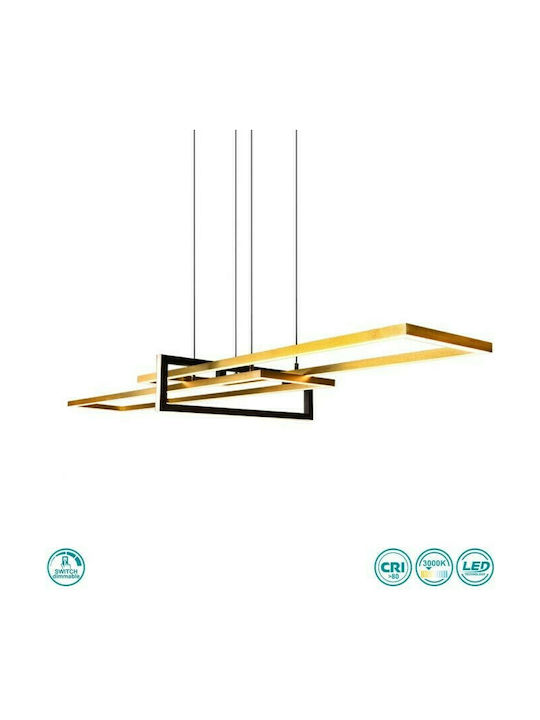 Trio Lighting Salinas Adjustable Pendant Light Silver Rail 110x40x150cm