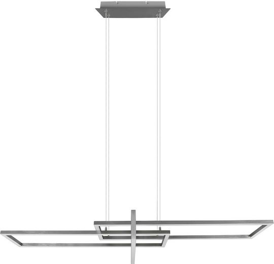 Trio Lighting Salinas Adjustable Pendant Light Silver Rail 110x40x150cm