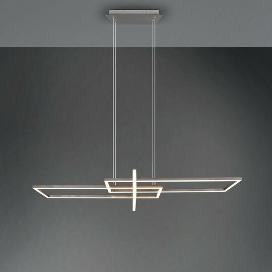 Trio Lighting Salinas Adjustable Pendant Light Silver Rail 110x40x150cm