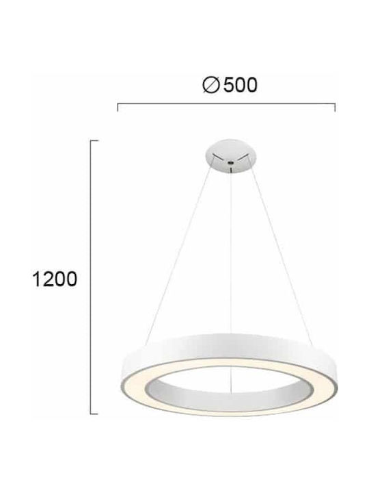 Viokef Apollo Lustră Alb 50cm.