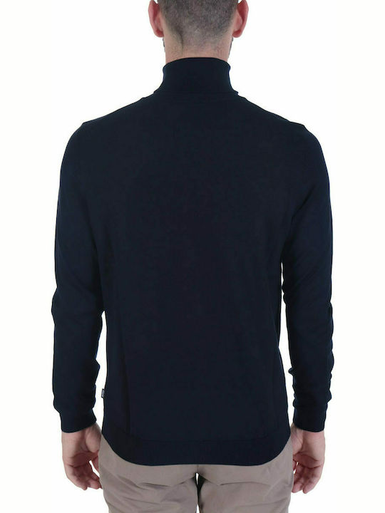 Hugo Boss Herren Langarm-Pullover Rollkragen Navy