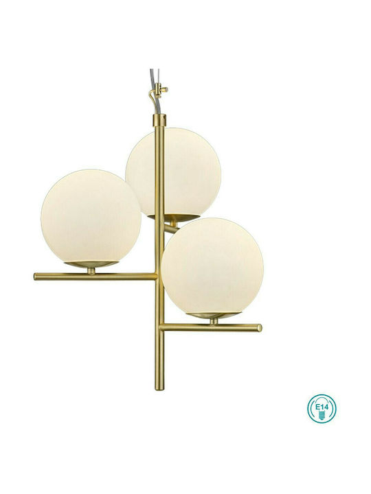 Trio Lighting Pure Ρυθμιζόμενο Κρεμαστό Φωτιστικό Μπρούτζινο με Ντουί E14 40εκ.