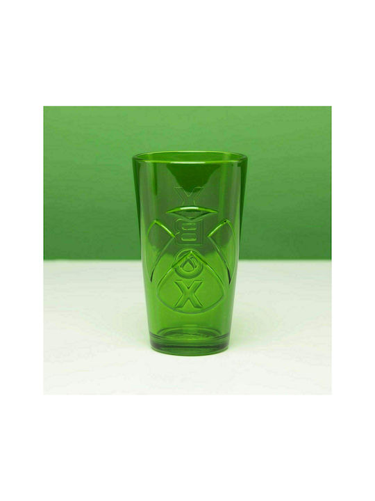 Paladone Xbox Shaped Ποτήρι Νερού από Γυαλί σε Πράσινο Χρώμα 400ml