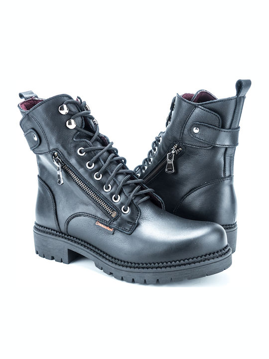 Leather Women's Ankle Boots Black