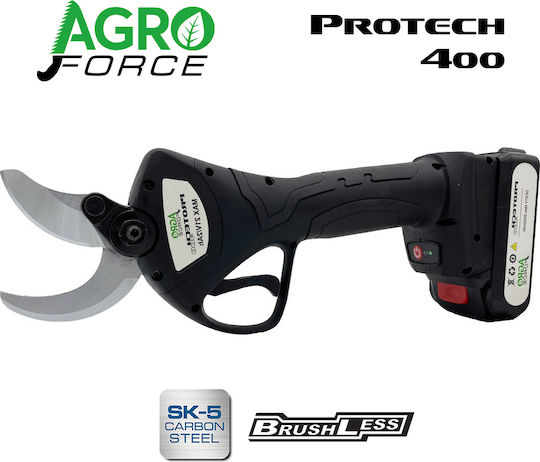 Agroforce Protech 400 Pruning Shears Battery Brushless 21V 2x2.6Ah with Maximum Cutting Diameter 40mm in Carrying Case