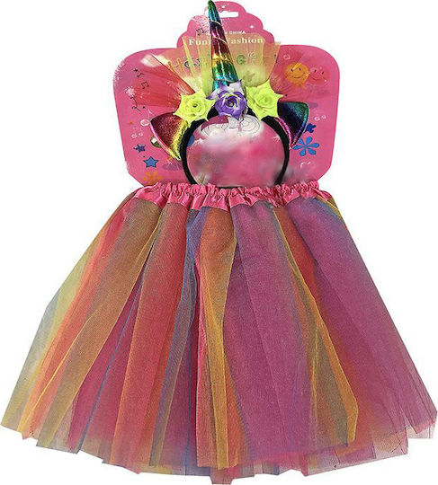 Children's Costume Unicorn 3pcs Carnival Skirt Polychrome 3pcs