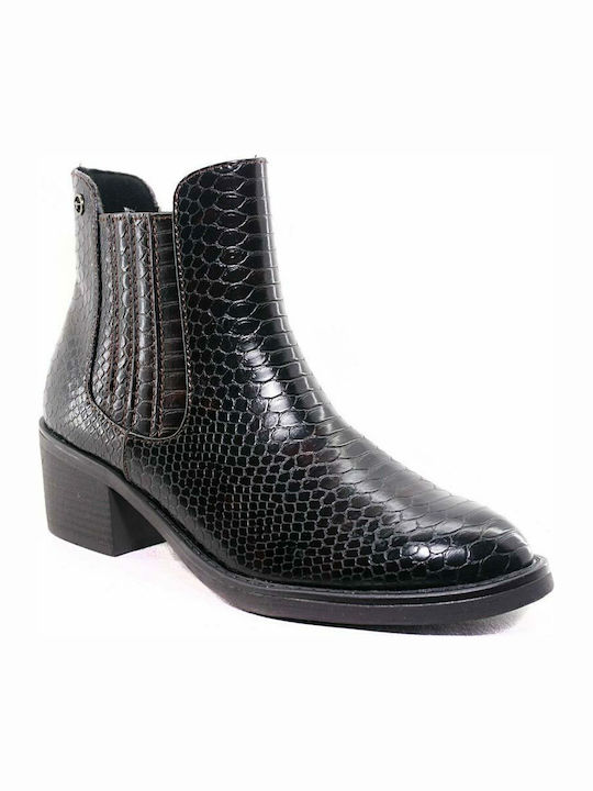 Damen Chelsea Stiefeletten mit mittlerem Absatz Schwarz