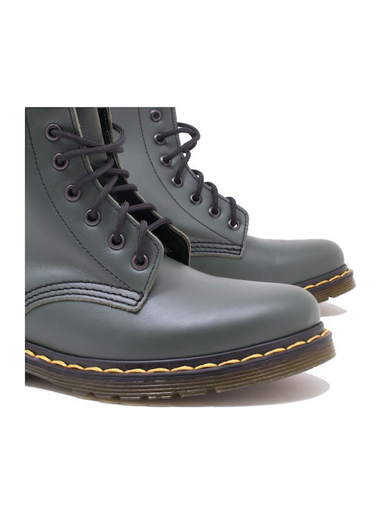 Leather Women's Ankle Boots Khaki
