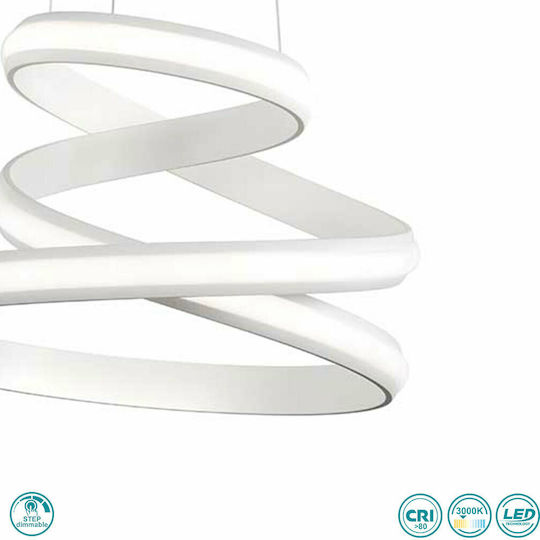 Wofi Tess Pendant Light White 41cm
