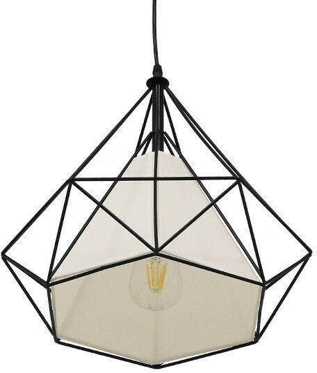 GloboStar Kairi Hängelampe Schwarz Raster mit Fassung E27 38x39cm.