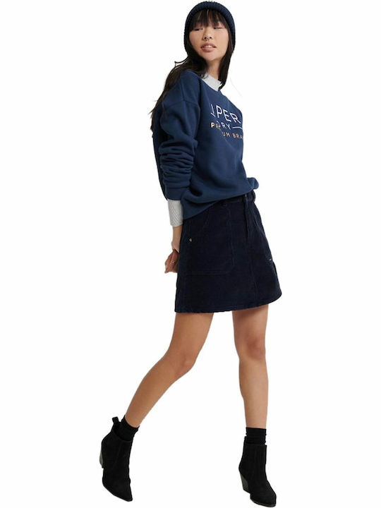 Applique Γυναικείο Φούτερ Navy Μπλε