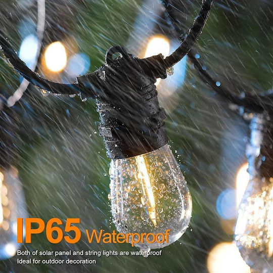 Hanging Solar Light Garland 3W 150lm with Warm White Light 3000K IP65