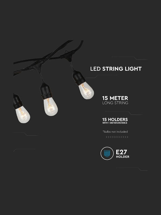 V-TAC Outdoor Light String 15m