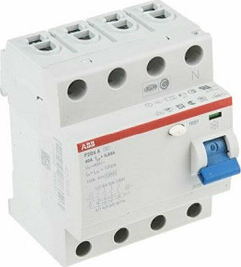 Abb Ρελέ Ράγας Διαρροής 40A Τετραπολικό με Τάση 400V 4x40A 30mA