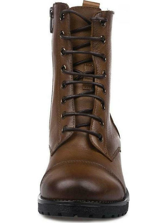 Leather Women's Ankle Boots Tabac Brown