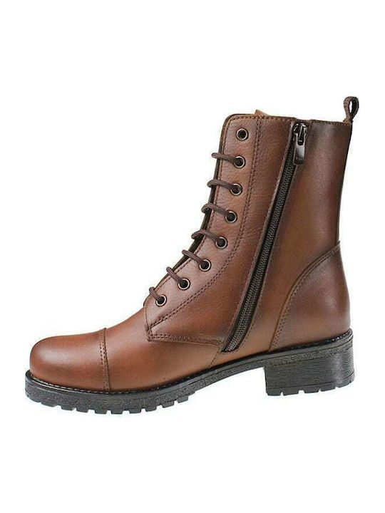 Leather Women's Ankle Boots Tabac Brown