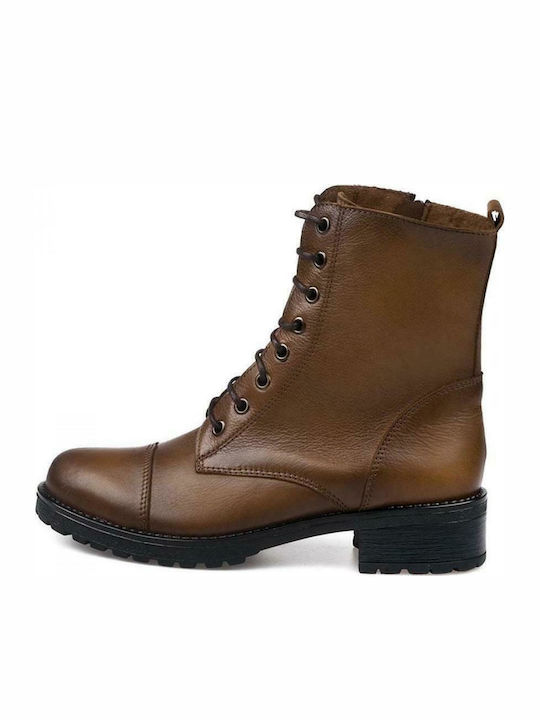 Leather Women's Ankle Boots Tabac Brown