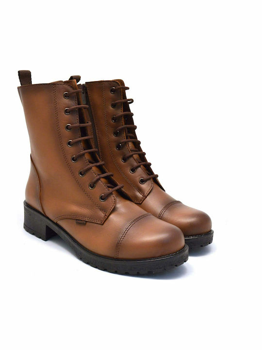 Leather Women's Ankle Boots Tabac Brown