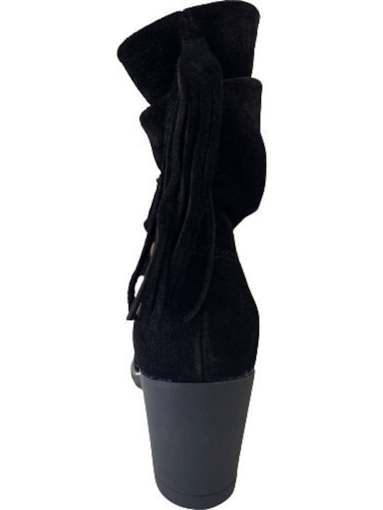 Wildleder Stiefeletten Damen Schwarz