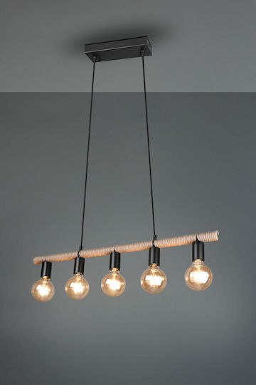 Trio Lighting Einar Pendant Light Beige with Rope for 5 Bulbs E27 80x150cm