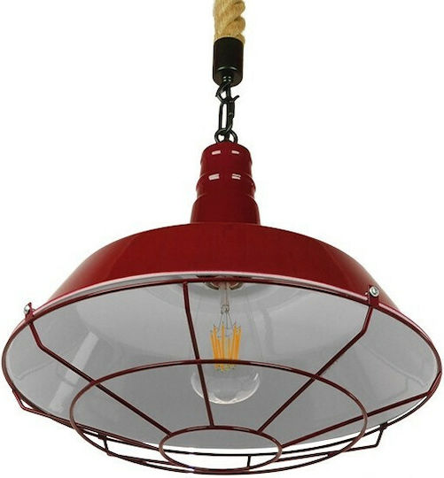 GloboStar Iscar Pendant Light Red Bell with Socket E27 36x36x31cm