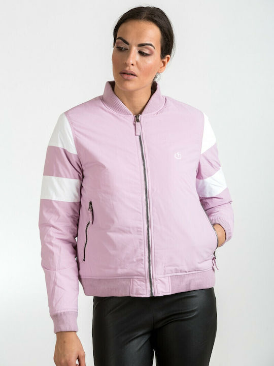 Κοντό Γυναικείο Bomber Jacket Λιλά