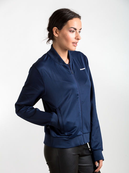 Kurzärmlige Damen-Sportliche Strickjacke Marineblau