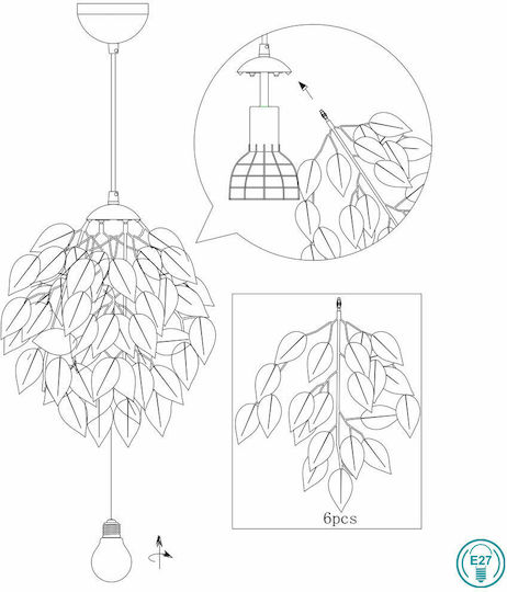 Trio Lighting Ρυθμιζόμενο Κρεμαστό Φωτιστικό Λευκό Καμπάνα με Ντουί E27 38εκ.