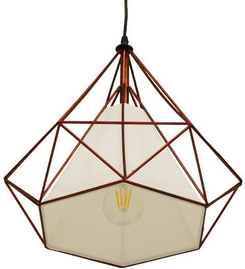 GloboStar Kairi Hängelampe Braun Raster mit Fassung E27 38x38x39cm.