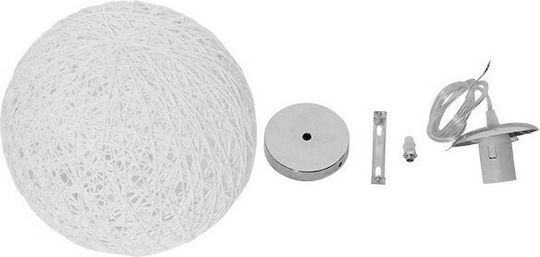 GloboStar Rattan Lustră Alb cu Dulie E27 22x22x20cm.
