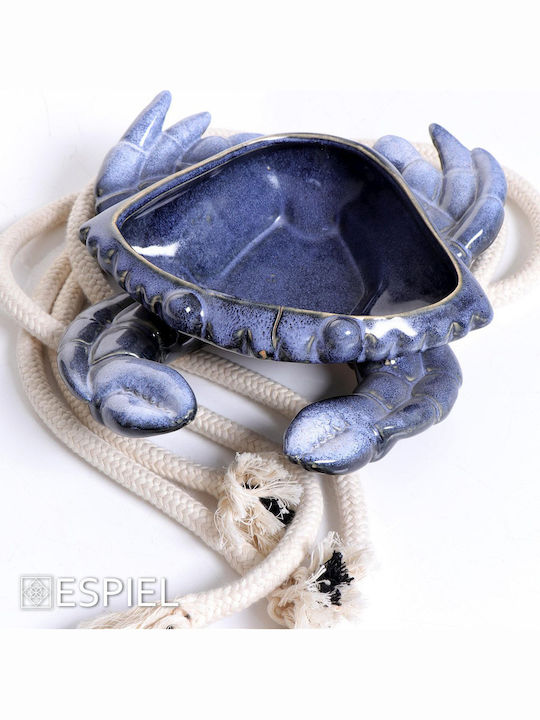 Espiel Ceramic Decorative Platter Crab Blue 25x21x8cm