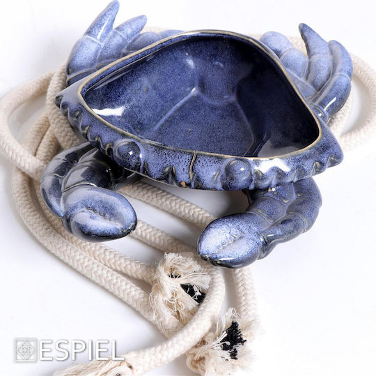 Espiel Krabbe Dekorative Platte Keramik Blau 1Stück 25x21x8cm