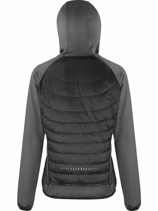 Spiro Zero Gravity S268F Women's Short Puffer Jacket Waterproof for Winter with Hood Black