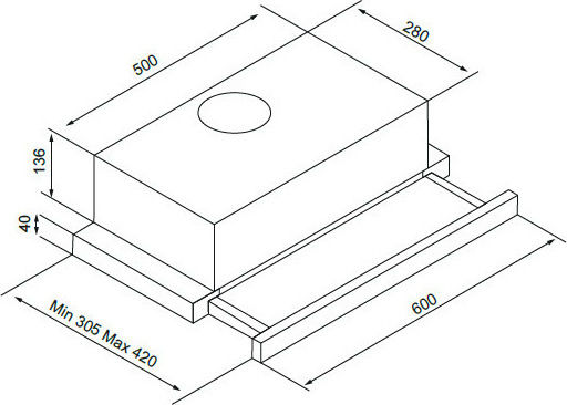 Davoline Esse Plus Glisantă Hotă 60cm Inox