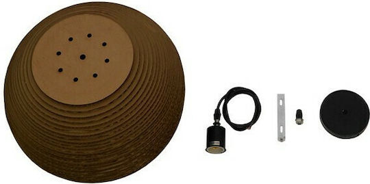 GloboStar Crete Brown Bell Pendant Ceiling Light with E27 Socket 40x34x34cm