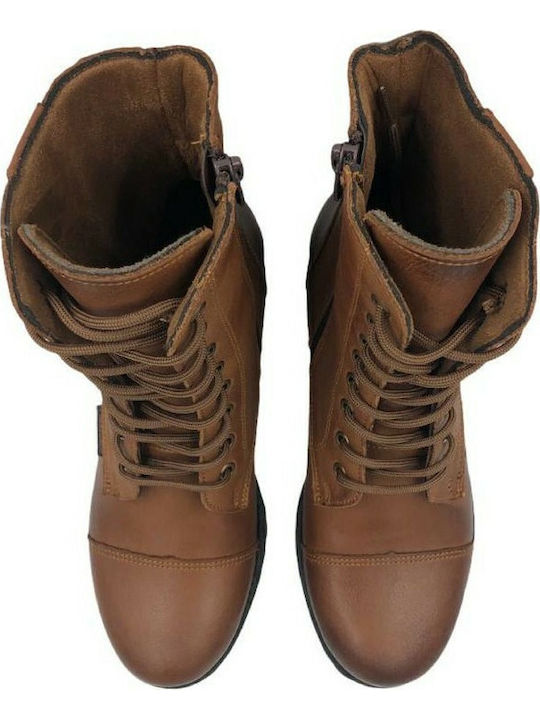Leather Women's Ankle Boots Tabac Brown