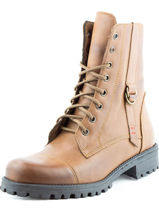Leather Women's Ankle Boots Tabac Brown