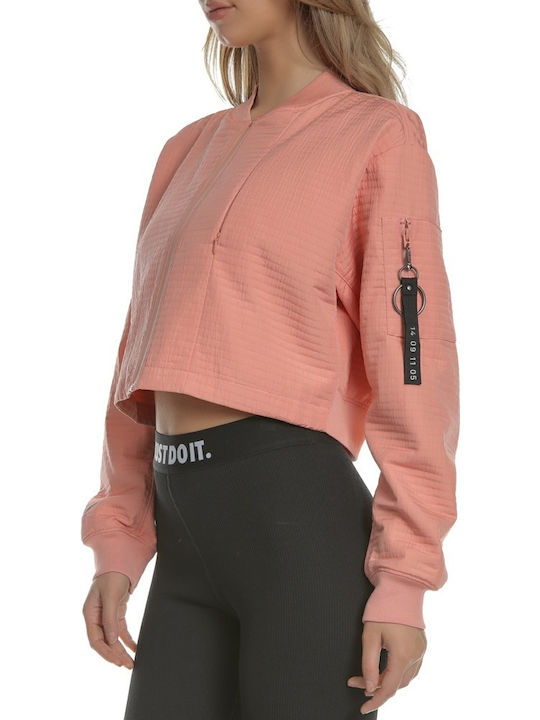 Κοντό Γυναικείο Bomber Jacket Ροζ