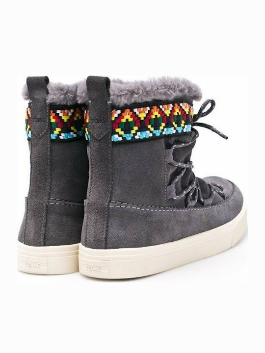 Alpine Suede Γυναικεία Μποτάκια με Γούνα Γκρι