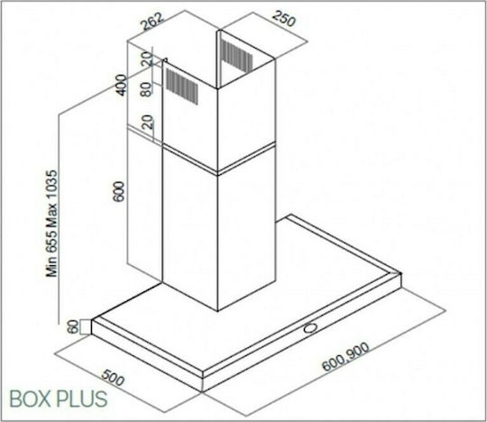 Davoline Box Plus Kamin-Dunstabzug 90cm Inox
