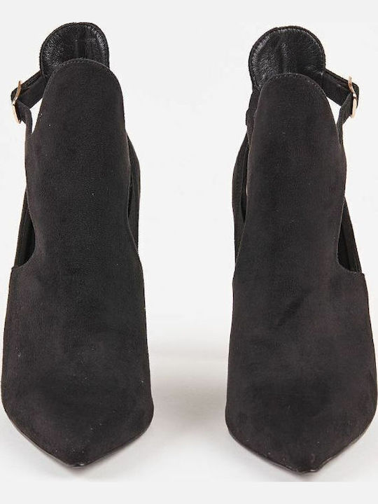 Jessica 920 Suede Γυναικεία Μποτάκια με Ψηλό Τακούνι Μαύρα