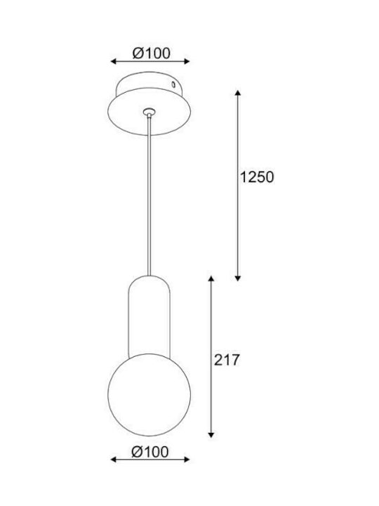 Aca Venus Κρεμαστό Φωτιστικό Γκρι με Ντουί G9 10x100x120εκ.
